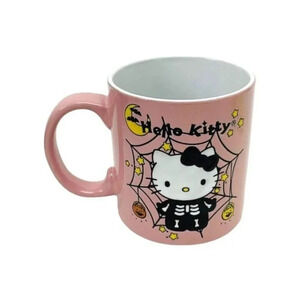 Hello Kitty Halloween Pink Skeleton Spiderweb Sanrio Ceramic Mug 20 onz NEW